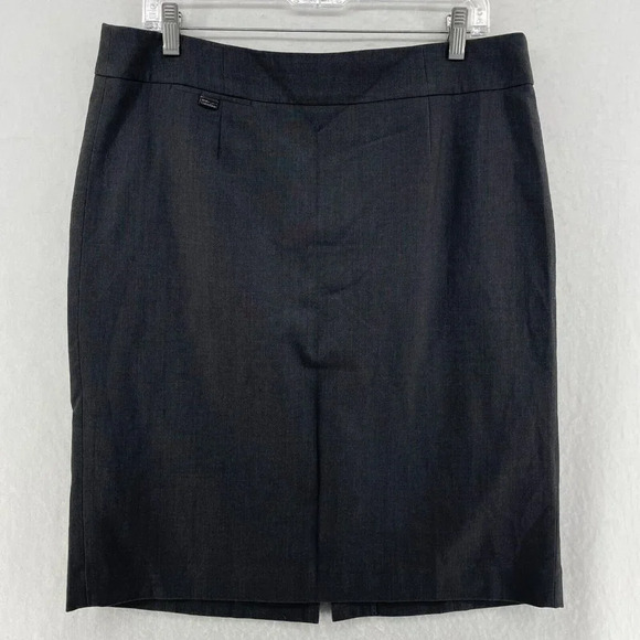 Calvin Klein Pencil Mini Skirt Women's Sz 12 Black Lined Seamless Zipper Vented - Picture 1 of 8